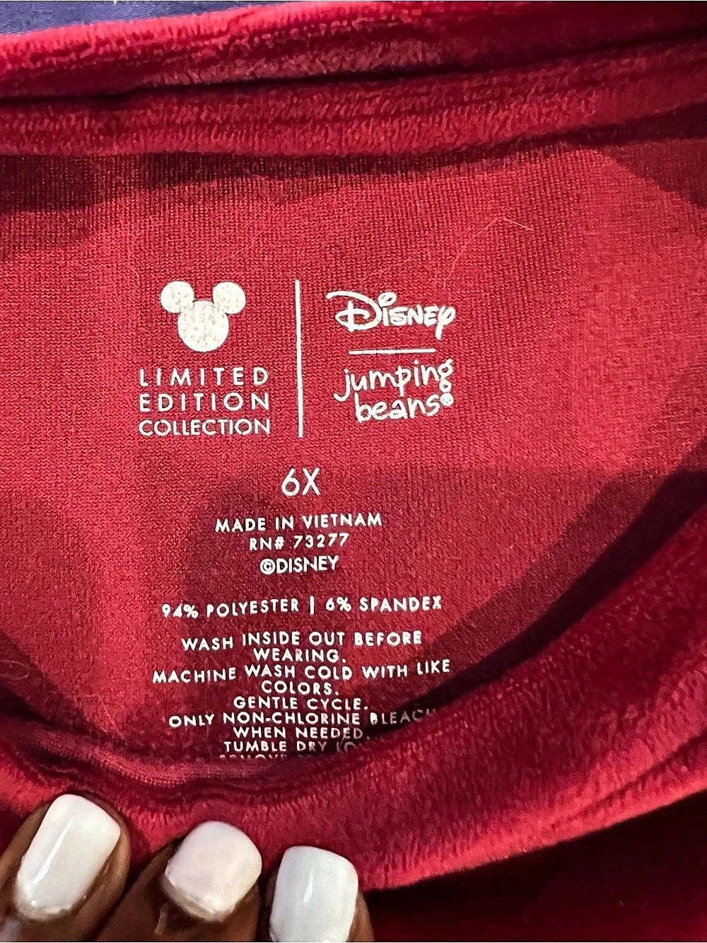 Disney Jumping Beans Girls Polka Dot Velour Sweatshirt Red Like New